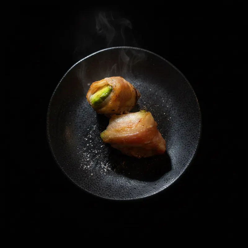 アボカドの豚巻　わさび醤油