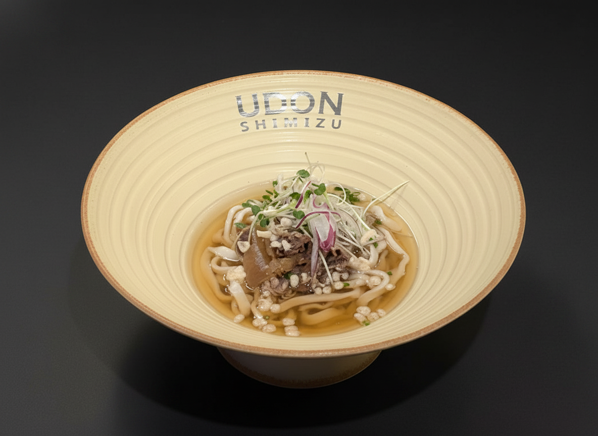 Mỳ udon lạnh với thịt